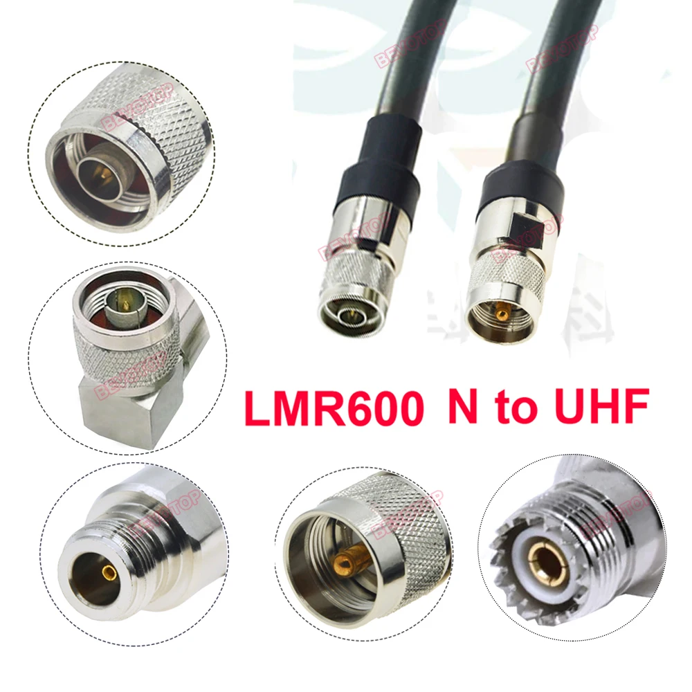 LMR600 Cable PL259 UHF Male / SO239 UHF Female to N Male / Fmeale Connector Low Loss 50ohm 50-12 RF Coaxial Extension Jumper
LMR600 Cable PL259 UHF Male / SO239 UHF Female to N Male / Fmeale Connector Low Loss 50ohm 50-12 RF Coaxial Extension Jumper