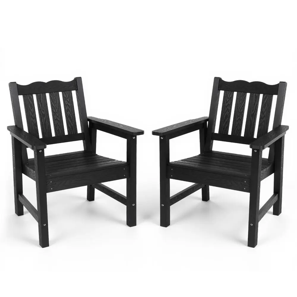 AllWeather Patio Chairs Set of 2, Outdoor Dining Chairs with Curved Backrest, 400 lbs Support Garden Chair, Black
AllWeather Patio Chairs Set of 2, Outdoor Dining Chairs with Curved Backrest, 400 lbs Support Garden Chair, Black