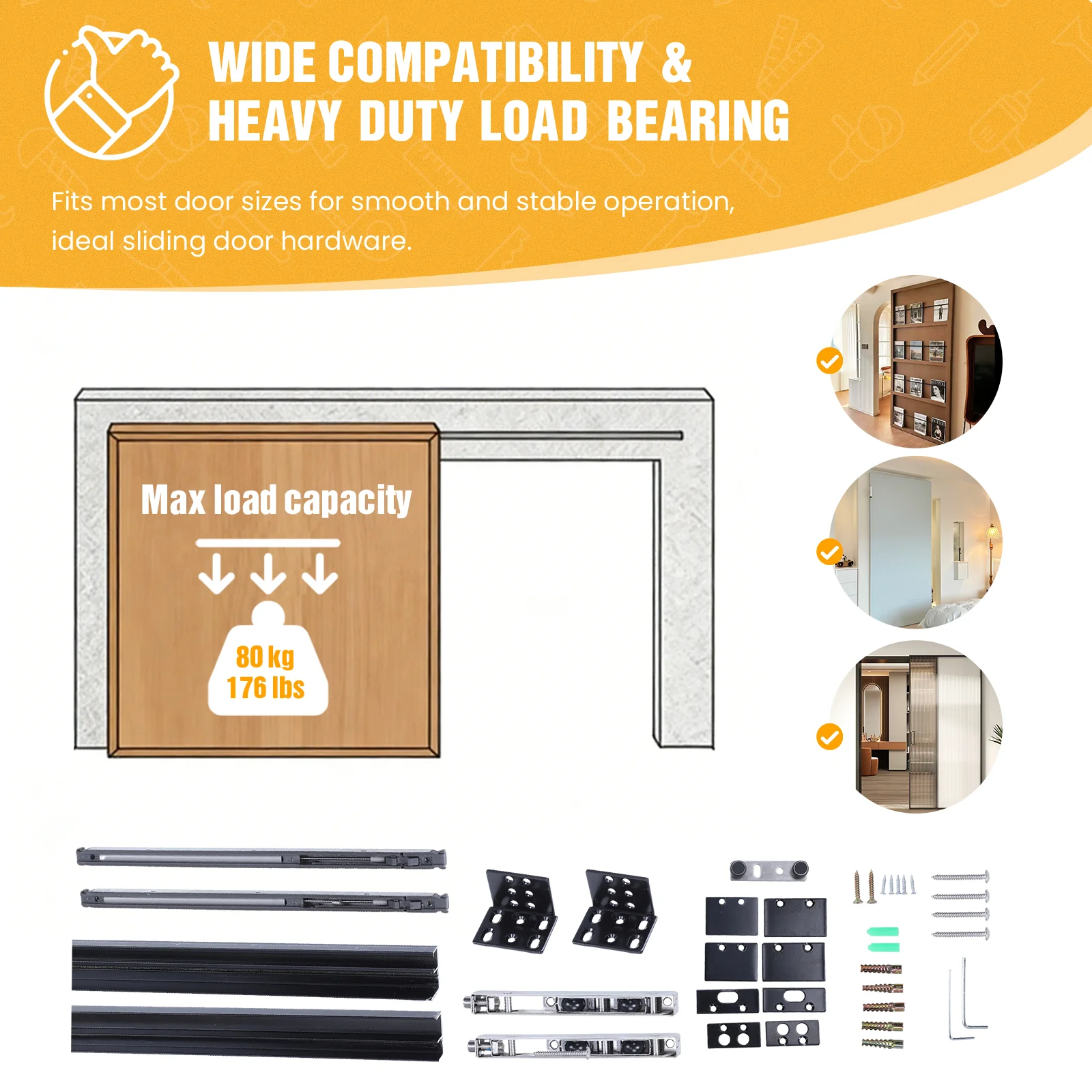 59In Invisible Door Track Max 176LBS Load Concealed Two-Way Buffer Track Wall Mount Dedicated Wooden/Alloy Doors Accessories
59In Invisible Door Track Max 176LBS Load Concealed Two-Way Buffer Track Wall Mount Dedicated Wooden/Alloy Doors Accessories