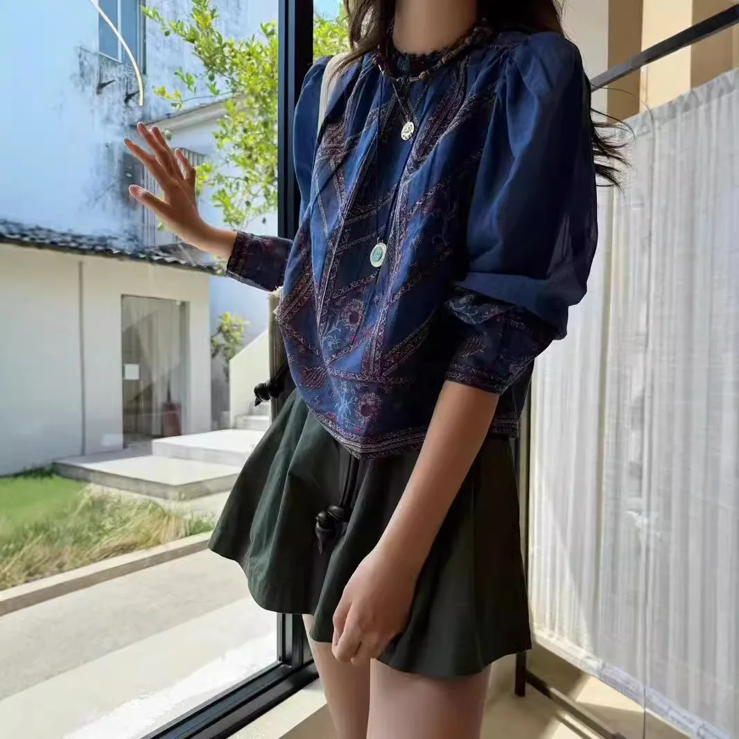 Handmade Tassel round Neck Floral Print Lightweight Cotton Long Sleeve Shirt Vintage Early Autumn Casual Loose Fit Women's Shirt
Handmade Tassel round Neck Floral Print Lightweight Cotton Long Sleeve Shirt Vintage Early Autumn Casual Loose Fit Women's Shirt