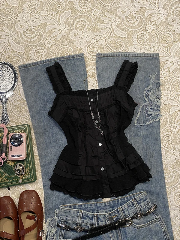 Original Bla Lace Splicing Strap Vest Women's Summer Vintage Vintage Clothing Top Girls Cotton Straight Tube Sle
Original Bla Lace Splicing Strap Vest Women's Summer Vintage Vintage Clothing Top Girls Cotton Straight Tube Sle