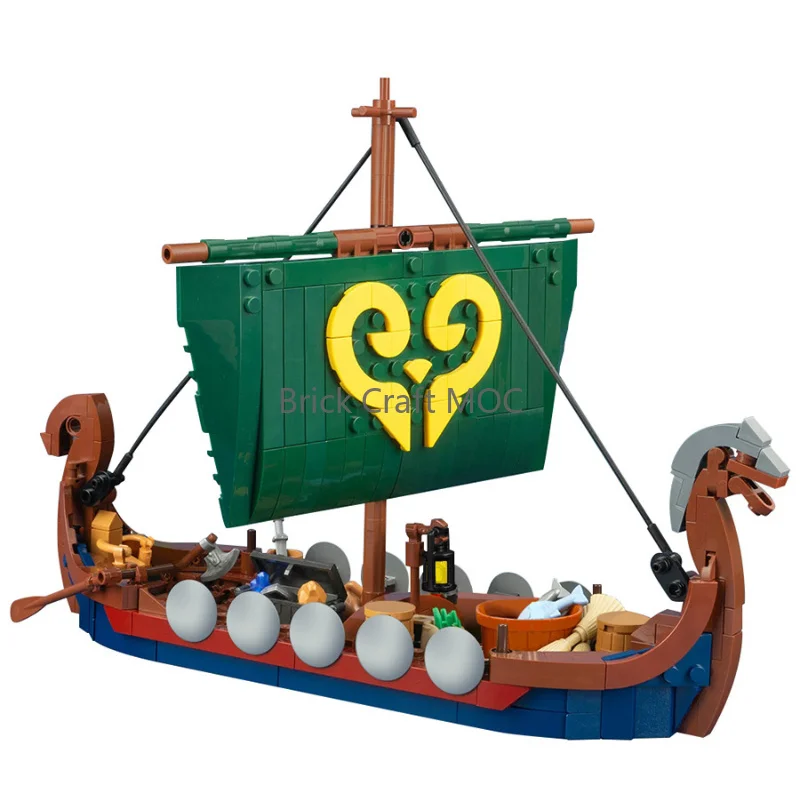 MOC Viking Longship Building Blocks Set - Norse Dragon Warship Diorama Model Kit for Medieval Fans & History Enthusiasts
MOC Viking Longship Building Blocks Set - Norse Dragon Warship Diorama Model Kit for Medieval Fans & History Enthusiasts