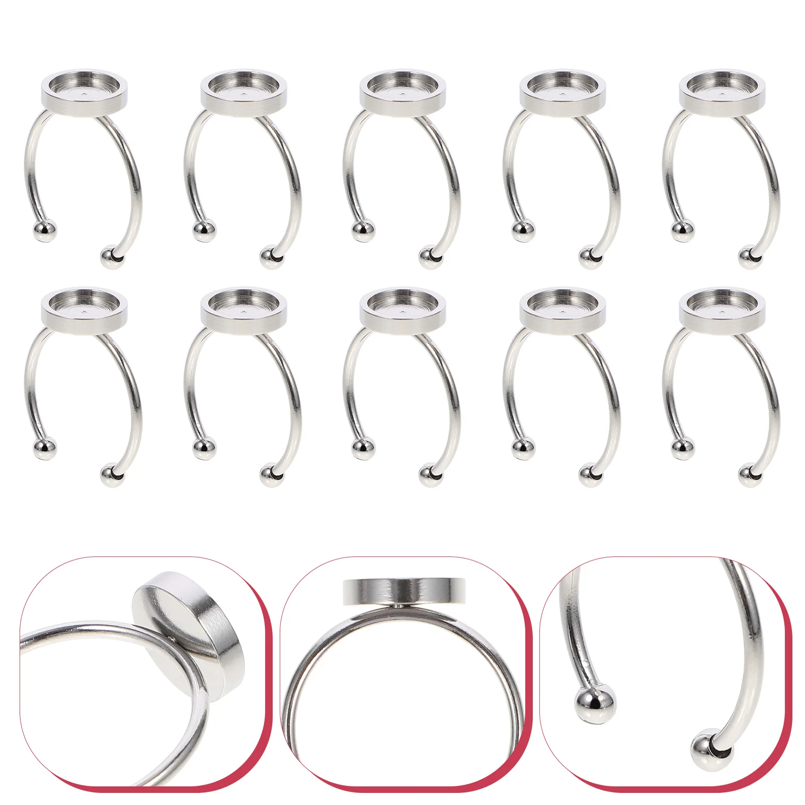 10 Pcs Bases Stainless Jewelry Base For Ring Steel Jewelry Making Supplies Sturdy Bottom Tray Blank Settings Accessories
10 Pcs Bases Stainless Jewelry Base For Ring Steel Jewelry Making Supplies Sturdy Bottom Tray Blank Settings Accessories