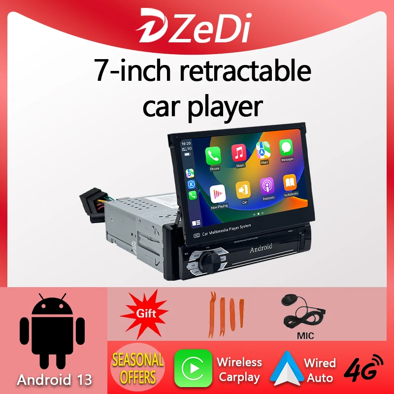 Android13 7inch car multimedia radio and speaker, suitable for TS 7inch retractable car player, car wired WiFi, GPS, SWC navi
Android13 7inch car multimedia radio and speaker, suitable for TS 7inch retractable car player, car wired WiFi, GPS, SWC navi