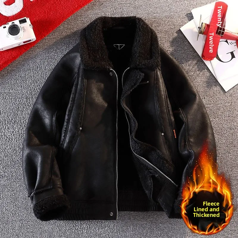 Американский ретро-кожаный жакет с мехом для мужчин, осенне-зимний утепленный байкерский жакет, модный брендовый кожаный пиджак
Американский ретро-кожаный жакет с мехом для мужчин, осенне-зимний утепленный байкерский жакет, модный брендовый кожаный пиджак