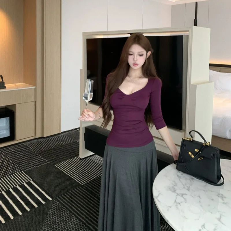 Slimming Effect U-Neck T-Shirt Asymmetrical Grey Skirt Fashionable plus Size Women's Summer Outfit Casual Workwear
Slimming Effect U-Neck T-Shirt Asymmetrical Grey Skirt Fashionable plus Size Women's Summer Outfit Casual Workwear
