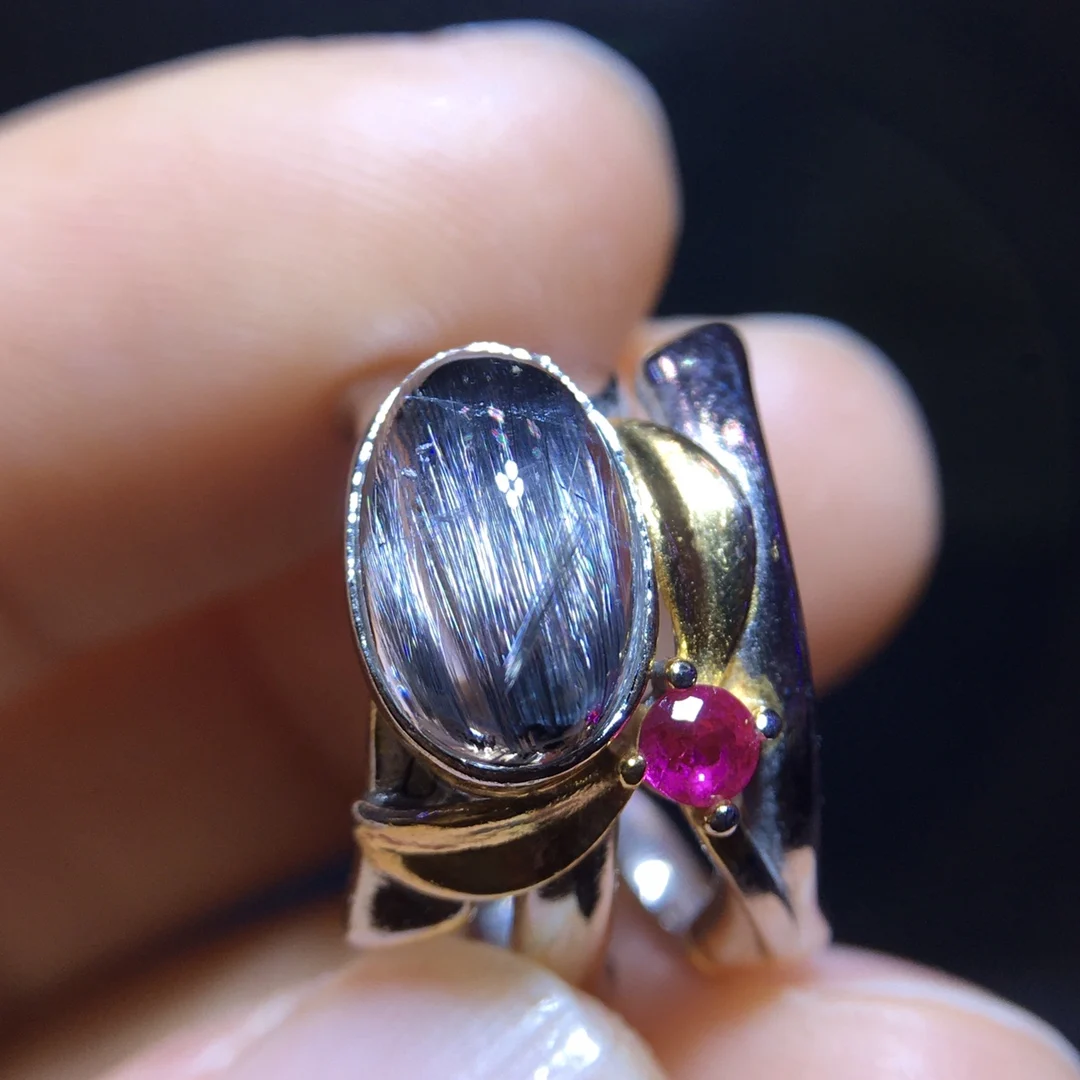 Natural Brookite Platinum Rutilated Quartz Ring Oval 10.6/7mm 925 Silver Woman Men Water Drop Lucky AAAAA
Natural Brookite Platinum Rutilated Quartz Ring Oval 10.6/7mm 925 Silver Woman Men Water Drop Lucky AAAAA