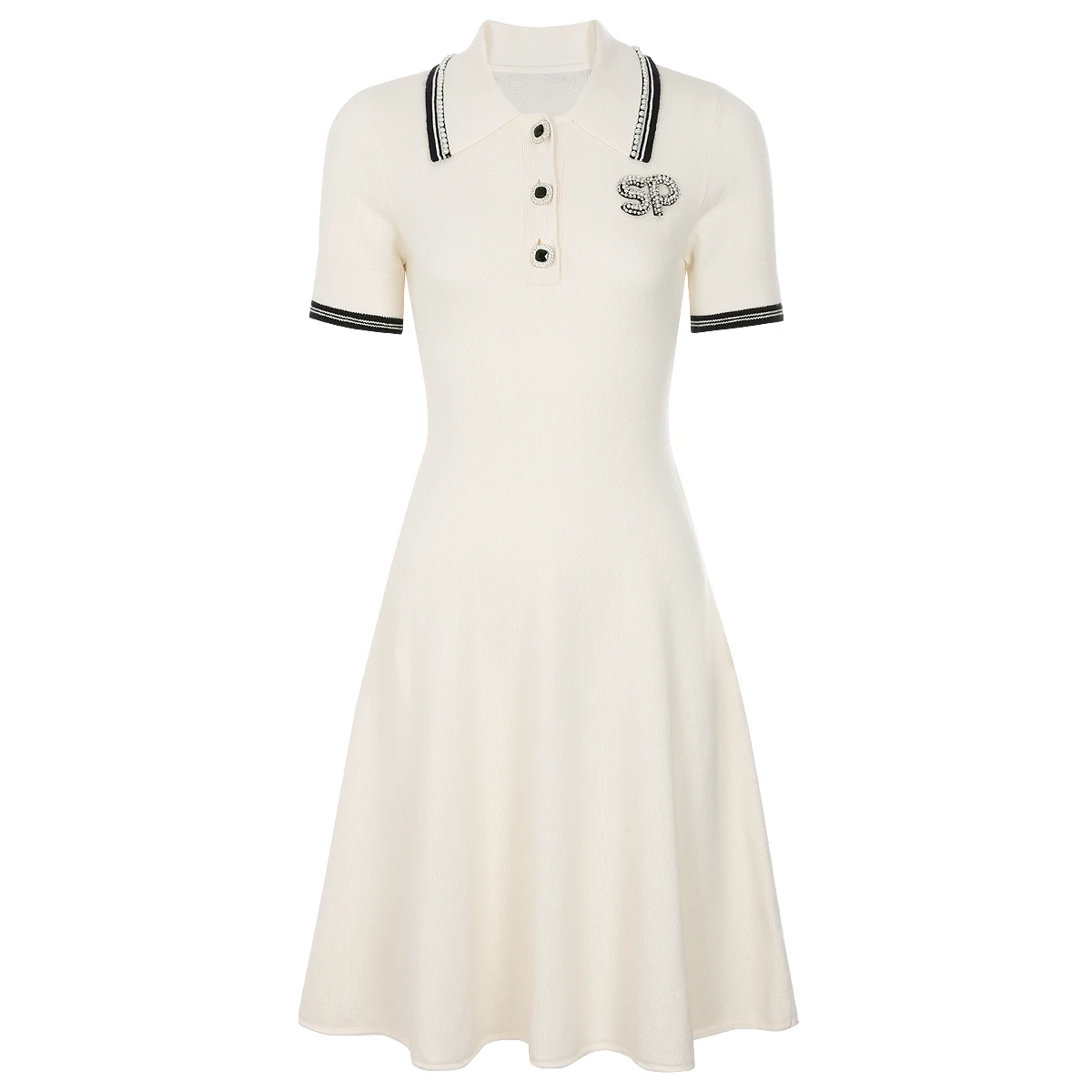 High End Quality Summer New Fashion Temperament Commuting Women's Diamond Studded Slim Fit Lapel Short Sleeved Knitted Dress
High End Quality Summer New Fashion Temperament Commuting Women's Diamond Studded Slim Fit Lapel Short Sleeved Knitted Dress