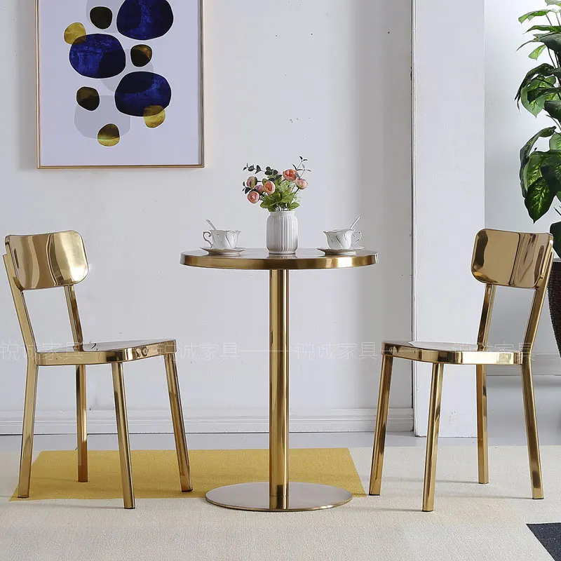 Nordic Dining Chair Kitchen Furniture Stainless Steel Back Dining Chairs Household Luxury Cafe Negotiation Chair Combination
Nordic Dining Chair Kitchen Furniture Stainless Steel Back Dining Chairs Household Luxury Cafe Negotiation Chair Combination
