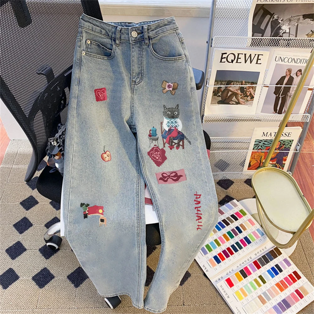 Korean Sweet Cool Cartoon Print Jeans Unisex Summer Fashion Anti-Aging Graffiti Slimming Versatile Long Pants
Korean Sweet Cool Cartoon Print Jeans Unisex Summer Fashion Anti-Aging Graffiti Slimming Versatile Long Pants