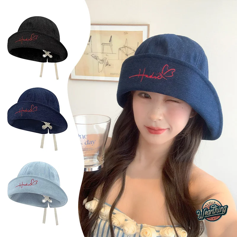 Korean Style Denim Foldable Bucket Hat with Bow Tie Large Brim Fashionable Sun Protection Face Slimming Retro Fishing Cap
Korean Style Denim Foldable Bucket Hat with Bow Tie Large Brim Fashionable Sun Protection Face Slimming Retro Fishing Cap