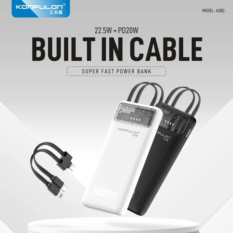 KONFULON Power Bank 10000mAh Cell Phone Portable Charger PD 20W Fast Powerbank External Mobile Battery 10000mAh Poverbank
KONFULON Power Bank 10000mAh Cell Phone Portable Charger PD 20W Fast Powerbank External Mobile Battery 10000mAh Poverbank