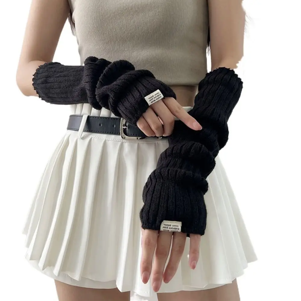 Fingerless Long Wrist Gloves False Sleeves Arm Warmers Elbow Mittens Finger Sleeves Cover Black White Knitted Gloves
Fingerless Long Wrist Gloves False Sleeves Arm Warmers Elbow Mittens Finger Sleeves Cover Black White Knitted Gloves