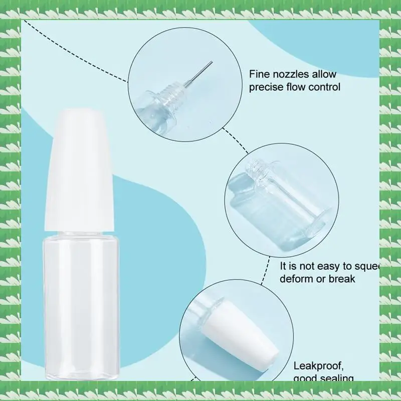 20Pcs Precision Tip Applicator Bottles, 10Ml/0.34Oz Dispensing Needle Bottle PET Empty Glue Bottle With Steel Needle Durable
20Pcs Precision Tip Applicator Bottles, 10Ml/0.34Oz Dispensing Needle Bottle PET Empty Glue Bottle With Steel Needle Durable