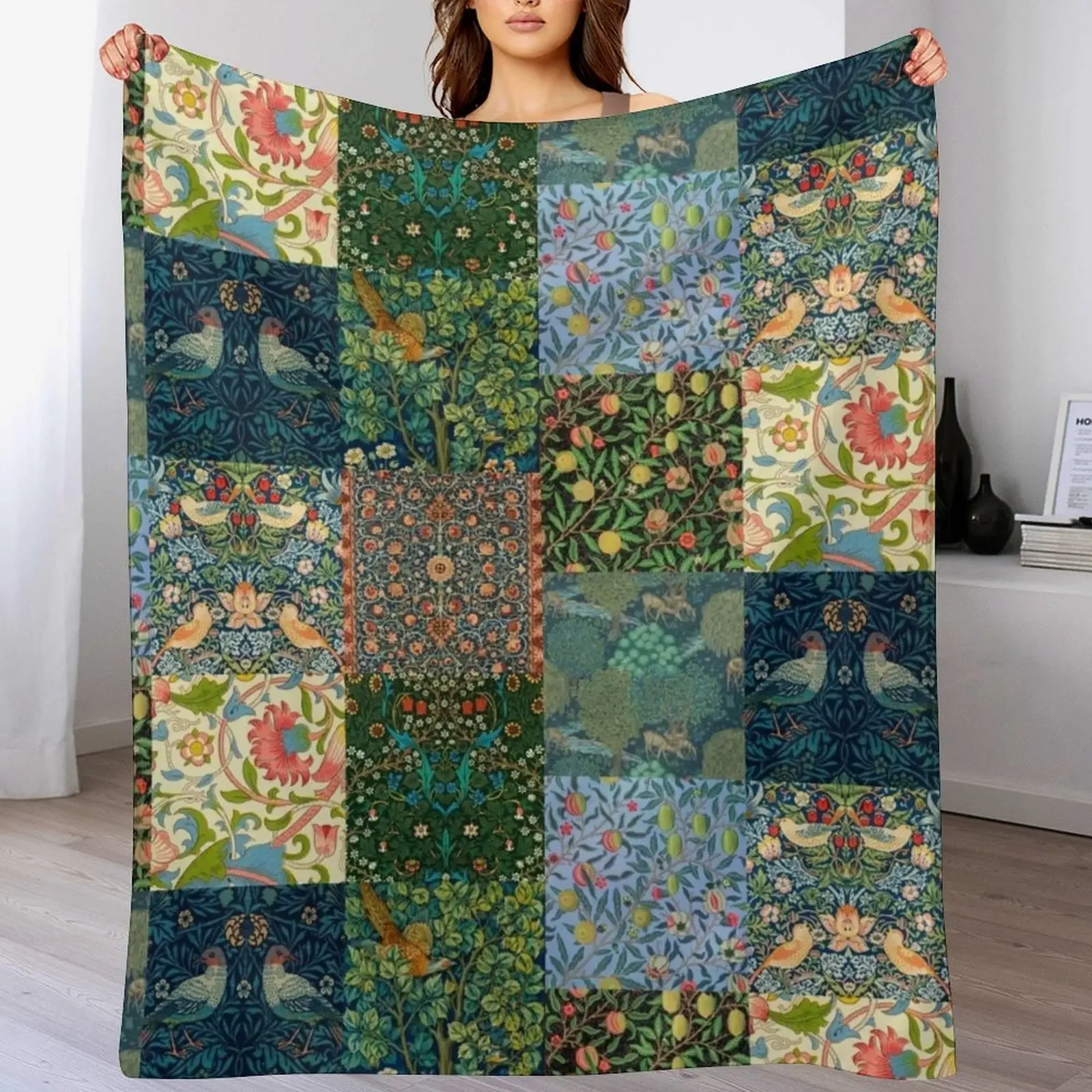William Morris Patchwork Throw Blanket warm winter Blankets For Baby Large Blankets
William Morris Patchwork Throw Blanket warm winter Blankets For Baby Large Blankets