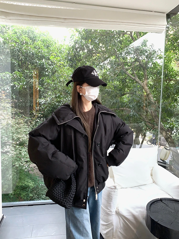 Warmth Upade 90 White Goose down Puffer Jaet Bread Sle Loose Fit Flip Collar Coat Korean Sle Commute Faion
Warmth Upade 90 White Goose down Puffer Jaet Bread Sle Loose Fit Flip Collar Coat Korean Sle Commute Faion