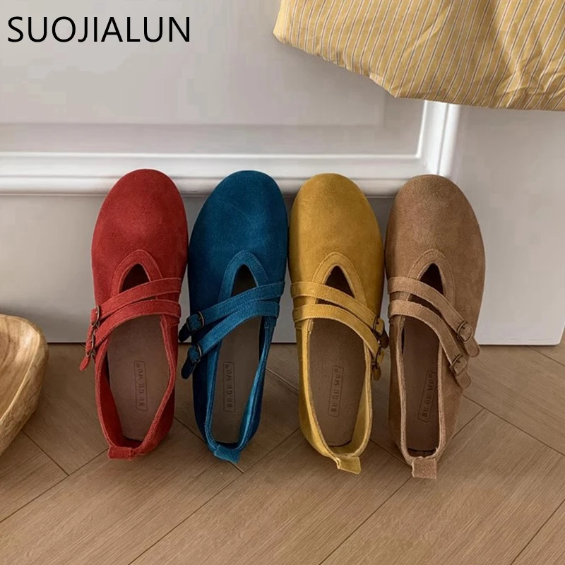 SUOJIALUN 2025 New Brand Women Flat Shoes Fashion Red Round Toe Ladies Mary Jane Shoes Flat Heel Genuine Leather Single Shoes
SUOJIALUN 2025 New Brand Women Flat Shoes Fashion Red Round Toe Ladies Mary Jane Shoes Flat Heel Genuine Leather Single Shoes