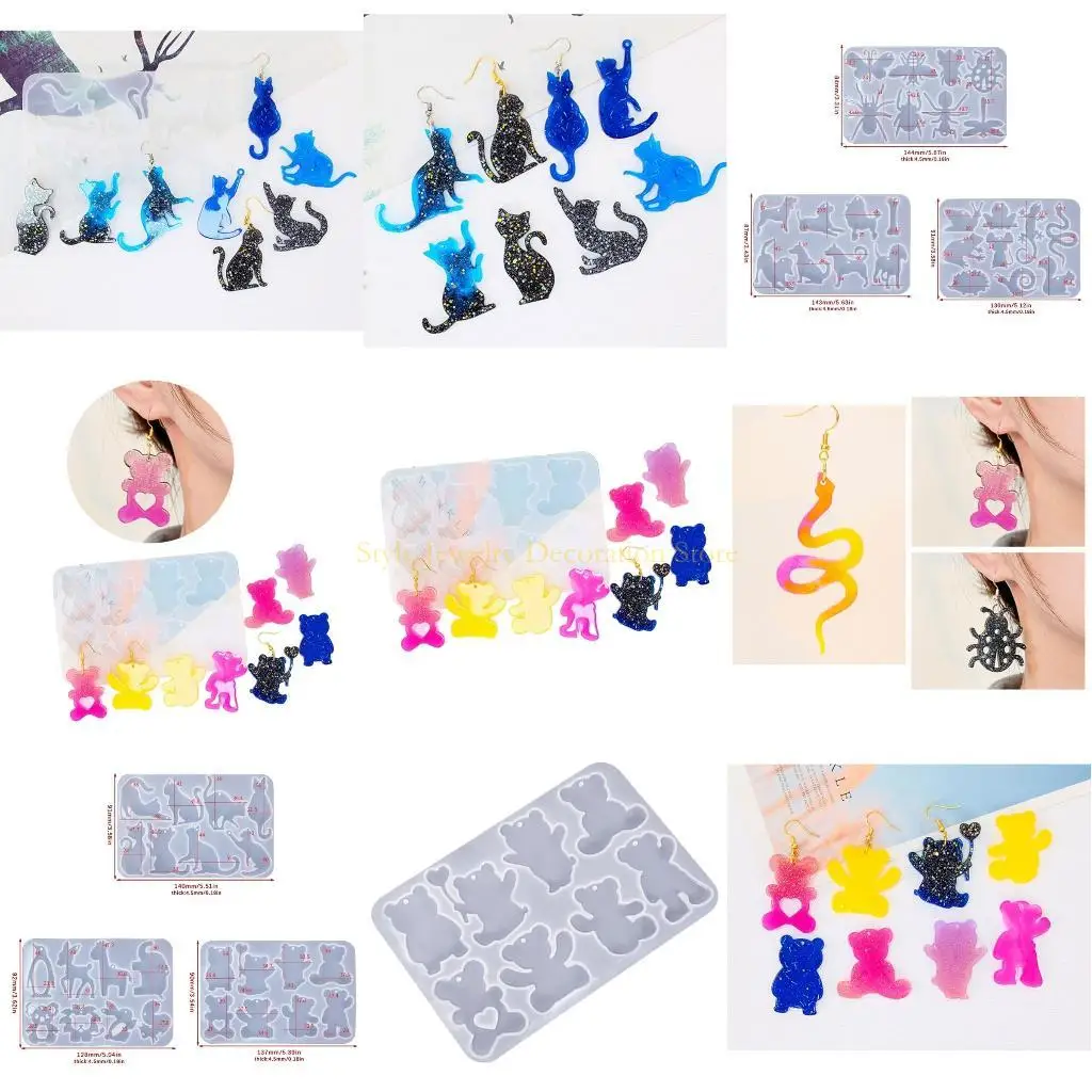 D46E Animal DIY Crystal Epoxy Resin Mold Jewelry Casting Mold Bear Dog Pendant Silicone Mould for Keychain Earring
D46E Animal DIY Crystal Epoxy Resin Mold Jewelry Casting Mold Bear Dog Pendant Silicone Mould for Keychain Earring