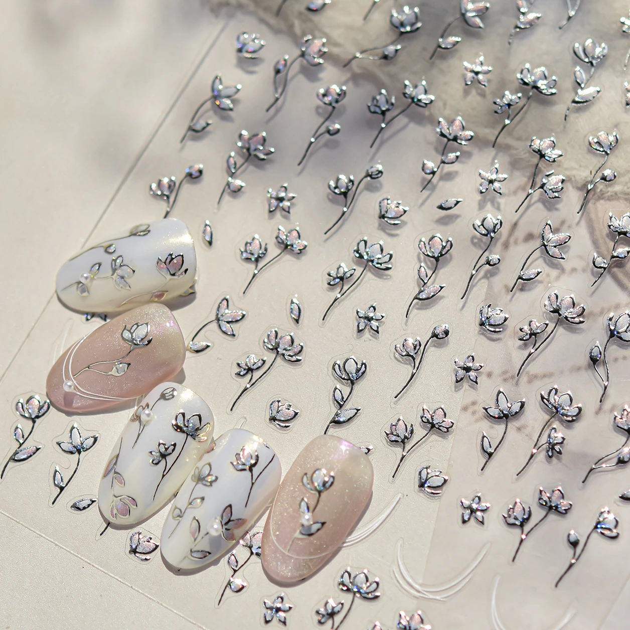 Mini Three Leaf Flower Magnolia Lotus Flower Stem Gradual Petal Line Arc Metal Sillver Delicate Nail Art Stickers Manicure Decal
Mini Three Leaf Flower Magnolia Lotus Flower Stem Gradual Petal Line Arc Metal Sillver Delicate Nail Art Stickers Manicure Decal