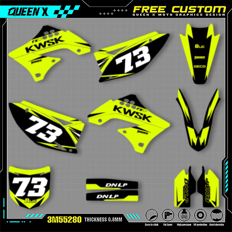 Queen X MOTOR Custom Team Motorcycle Graphics Decals Stickers Kit For KAWASAKI KXF450 KXF 450 2009-2011 Number Name Custom 002
Queen X MOTOR Custom Team Motorcycle Graphics Decals Stickers Kit For KAWASAKI KXF450 KXF 450 2009-2011 Number Name Custom 002