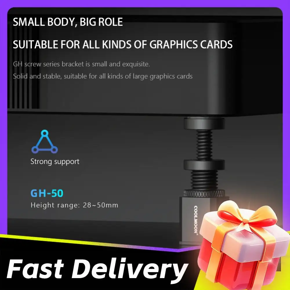 COOLMOON Graphics Card Brace Magnetic Base Vertical Jack Support Anti Scratch Non-slip Aluminum Alloy for ATX/M-ATX/ITX Chassis
COOLMOON Graphics Card Brace Magnetic Base Vertical Jack Support Anti Scratch Non-slip Aluminum Alloy for ATX/M-ATX/ITX Chassis