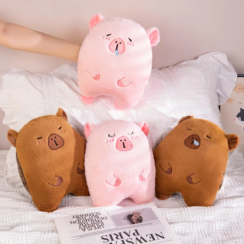 30x25cm Brown/Pink Capybara Plush Pillow Warm Hands Cartoon Animal Cushion with Holes Winter Nap Head Support Plushie Gift
30x25cm Brown/Pink Capybara Plush Pillow Warm Hands Cartoon Animal Cushion with Holes Winter Nap Head Support Plushie Gift