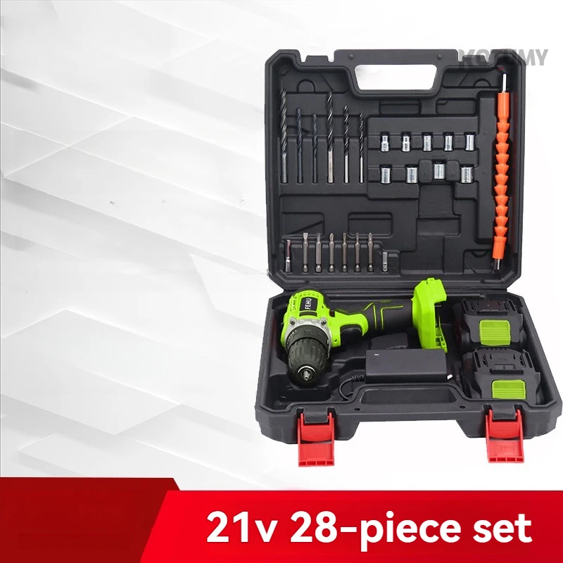 21V Lithium-Ion Cordless Drill Set, 28 Piece Multifunctional High Power Household Electric Hand Drill
21V Lithium-Ion Cordless Drill Set, 28 Piece Multifunctional High Power Household Electric Hand Drill