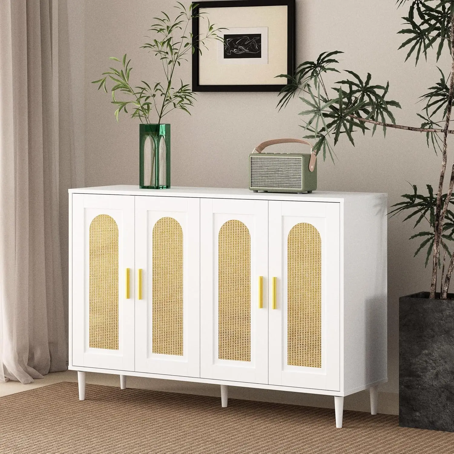 Rattan Door Buffet Storage Cabinet Sideboard Coffee Bar for Kitchen Living Room White, Customized
Rattan Door Buffet Storage Cabinet Sideboard Coffee Bar for Kitchen Living Room White, Customized