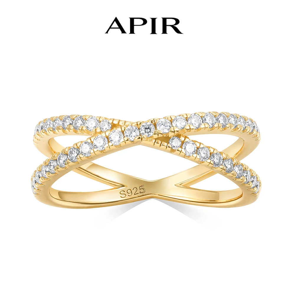 APIR Moissanite Eternity Band for Women Sterling Silver 14K Gold Plated X Shaped Wedding Ring Criss Cross Promise Rings Jewelry
APIR Moissanite Eternity Band for Women Sterling Silver 14K Gold Plated X Shaped Wedding Ring Criss Cross Promise Rings Jewelry