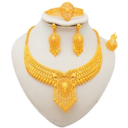 Dubai 24K Golden Plated Jewelry Set African Women's Banquet Wedding Necklace Set Dubai 24K Golden Plated Jewelry Set African Women's Banquet Wedding Necklace Set