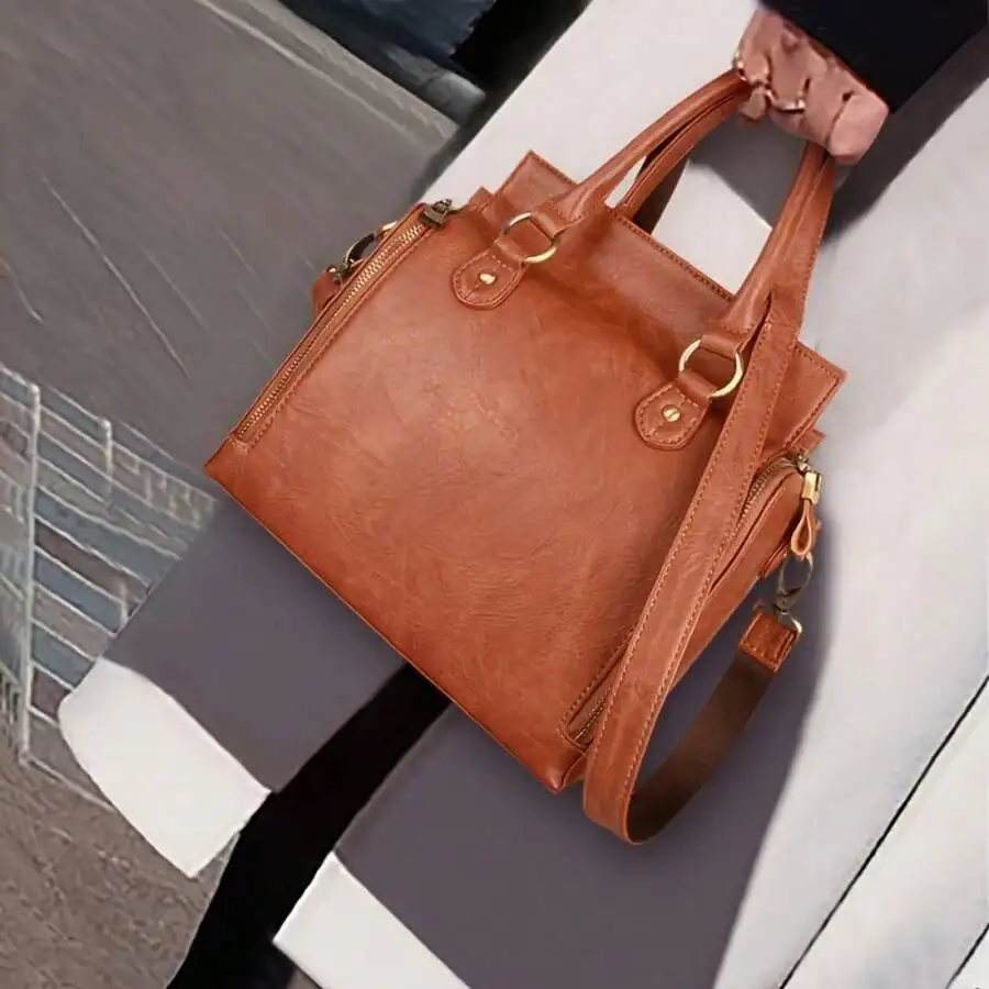 Women's Vintage Handbag, Multi-Functional Retro Design Crossbody Bag With Multiple Pockets And Organizer
Women's Vintage Handbag, Multi-Functional Retro Design Crossbody Bag With Multiple Pockets And Organizer