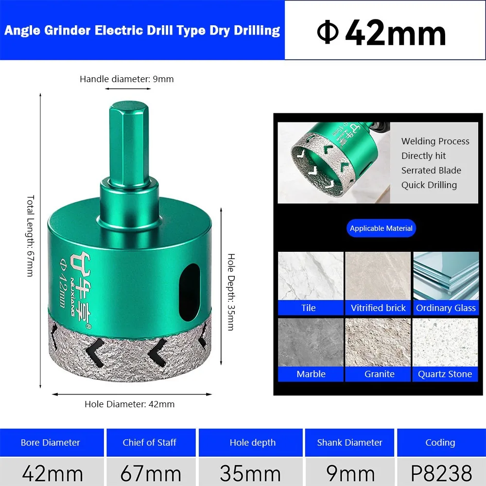 Special Use Tile Hole Saw Thickened Body Brazed Tip Marble Hole Cutter Quick Drilling 45 Steel Material Angle Grinder Hole Saw
Special Use Tile Hole Saw Thickened Body Brazed Tip Marble Hole Cutter Quick Drilling 45 Steel Material Angle Grinder Hole Saw