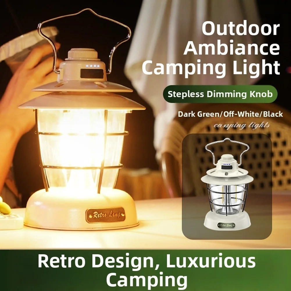 Vintage Camping Tent Light USB Rechargeable Stepless Dimming Multi Functional Lantern For Outdoor Camping Decoration Light
Vintage Camping Tent Light USB Rechargeable Stepless Dimming Multi Functional Lantern For Outdoor Camping Decoration Light