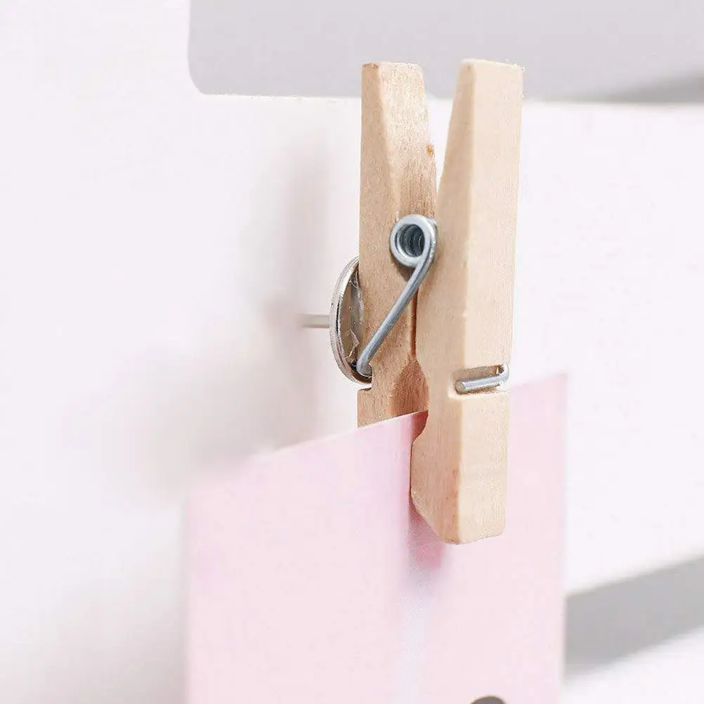 50Pcs Wood Photo Clips Multipurpose Pushpin Clamps No Hole Solution for Photos Notes Craft Projects Decorative Thumbtack Style
50Pcs Wood Photo Clips Multipurpose Pushpin Clamps No Hole Solution for Photos Notes Craft Projects Decorative Thumbtack Style