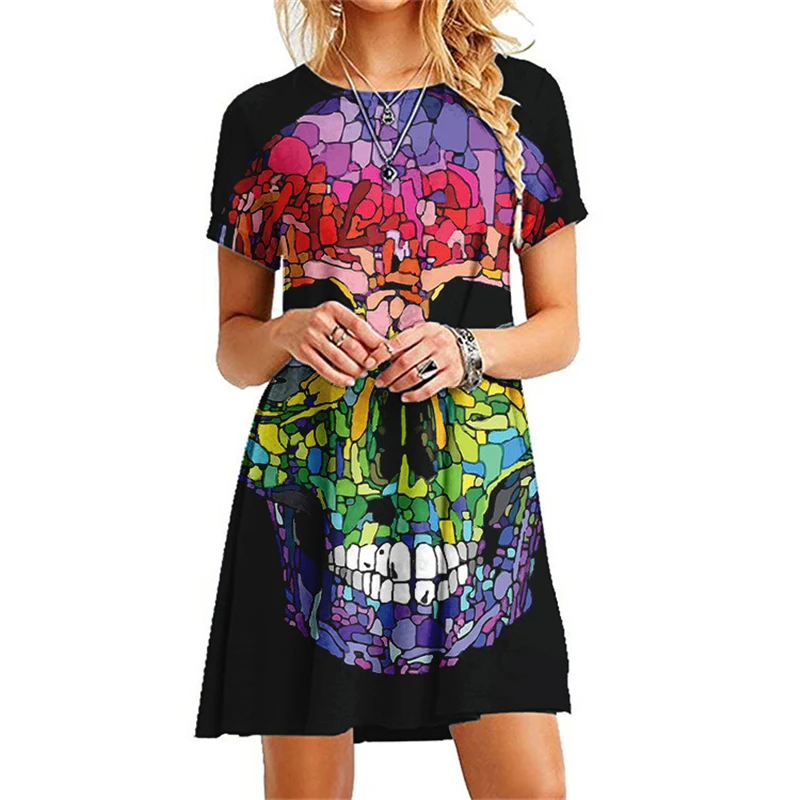 Women Dresses 2022 Summer New 3D Geometric Print Fashion O-Neck Short Sleeve Mini Dress Casual Female Boho Streetwear Clothing
Women Dresses 2022 Summer New 3D Geometric Print Fashion O-Neck Short Sleeve Mini Dress Casual Female Boho Streetwear Clothing