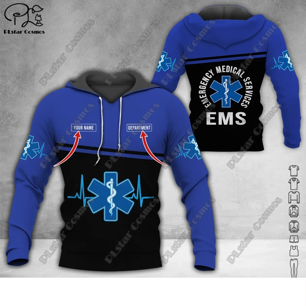 Custom Name EMS Emergency Medical Service Uniform 3D Printing Hoodie Street Women Men Pullover/Sweatshirt/Zip Hoodie A11
Custom Name EMS Emergency Medical Service Uniform 3D Printing Hoodie Street Women Men Pullover/Sweatshirt/Zip Hoodie A11