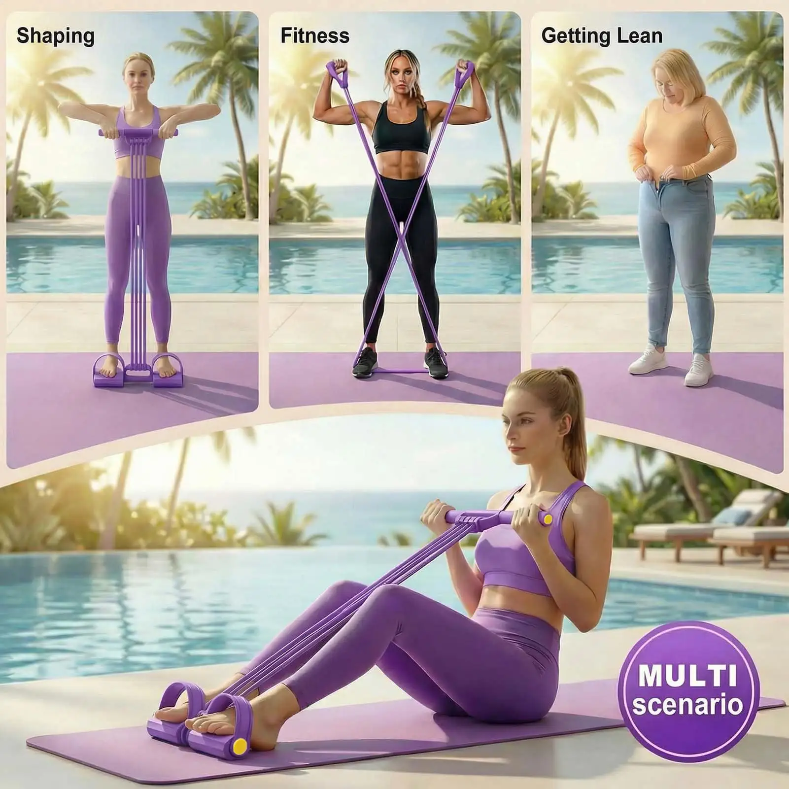 Pedal Resistance Band 10-Tube Full Body Workout Core Exercise Tension Rope For Women Men Adults Athletes Beginners Professionals
Pedal Resistance Band 10-Tube Full Body Workout Core Exercise Tension Rope For Women Men Adults Athletes Beginners Professionals