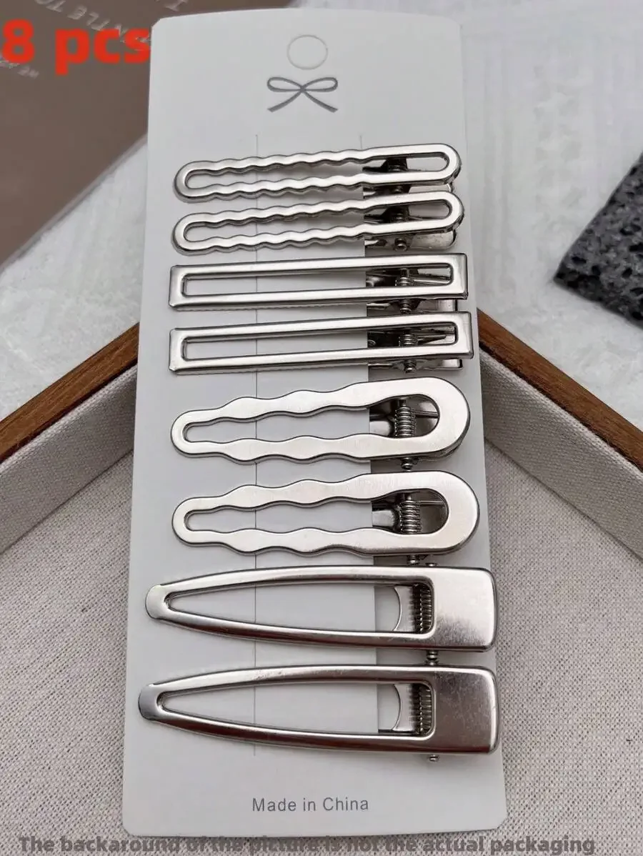 8pcs Womens Hair Clips Set Minimalist Metal Barrettes And Hairgrips For Daily Wear
8pcs Womens Hair Clips Set Minimalist Metal Barrettes And Hairgrips For Daily Wear