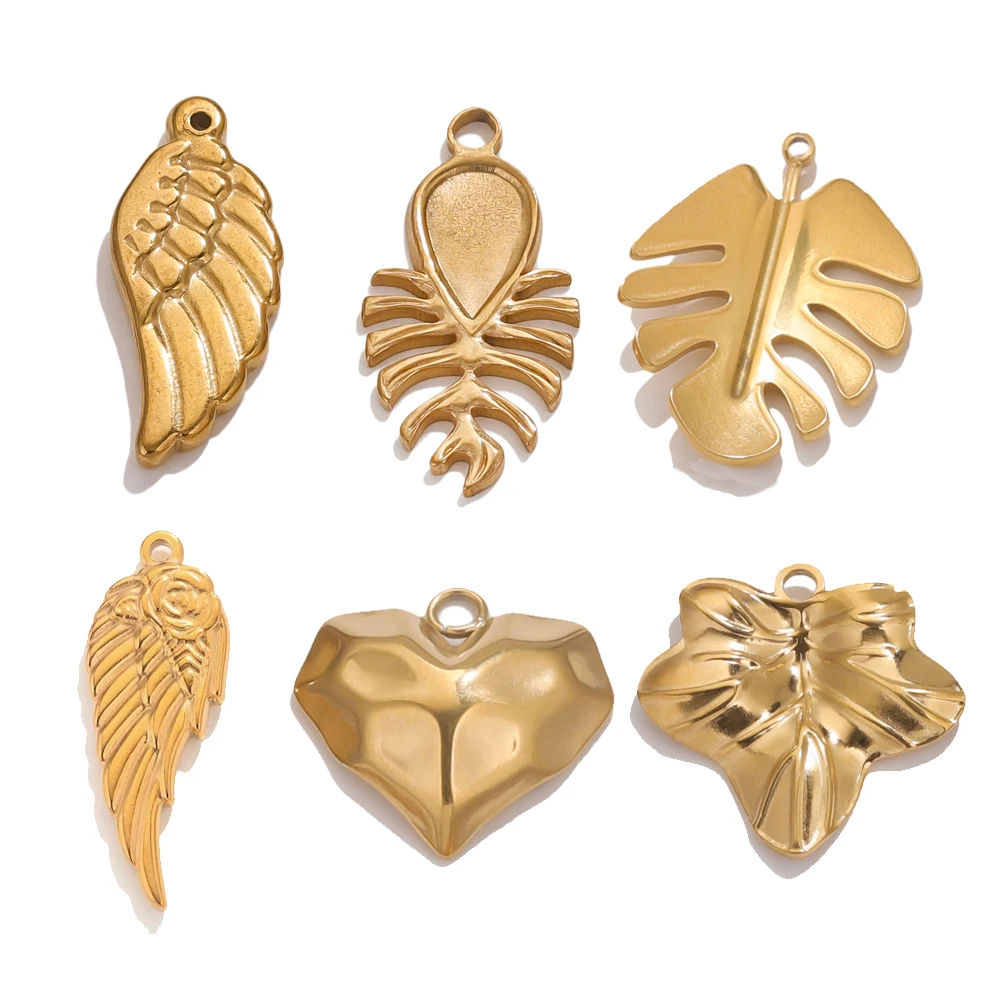 5PCS Stainless Steel Large Leaf Pendant Suitable for Women's Earrings Necklace Jewelry Accessories DIY Plant-shaped Crafts Whole
5PCS Stainless Steel Large Leaf Pendant Suitable for Women's Earrings Necklace Jewelry Accessories DIY Plant-shaped Crafts Whole
