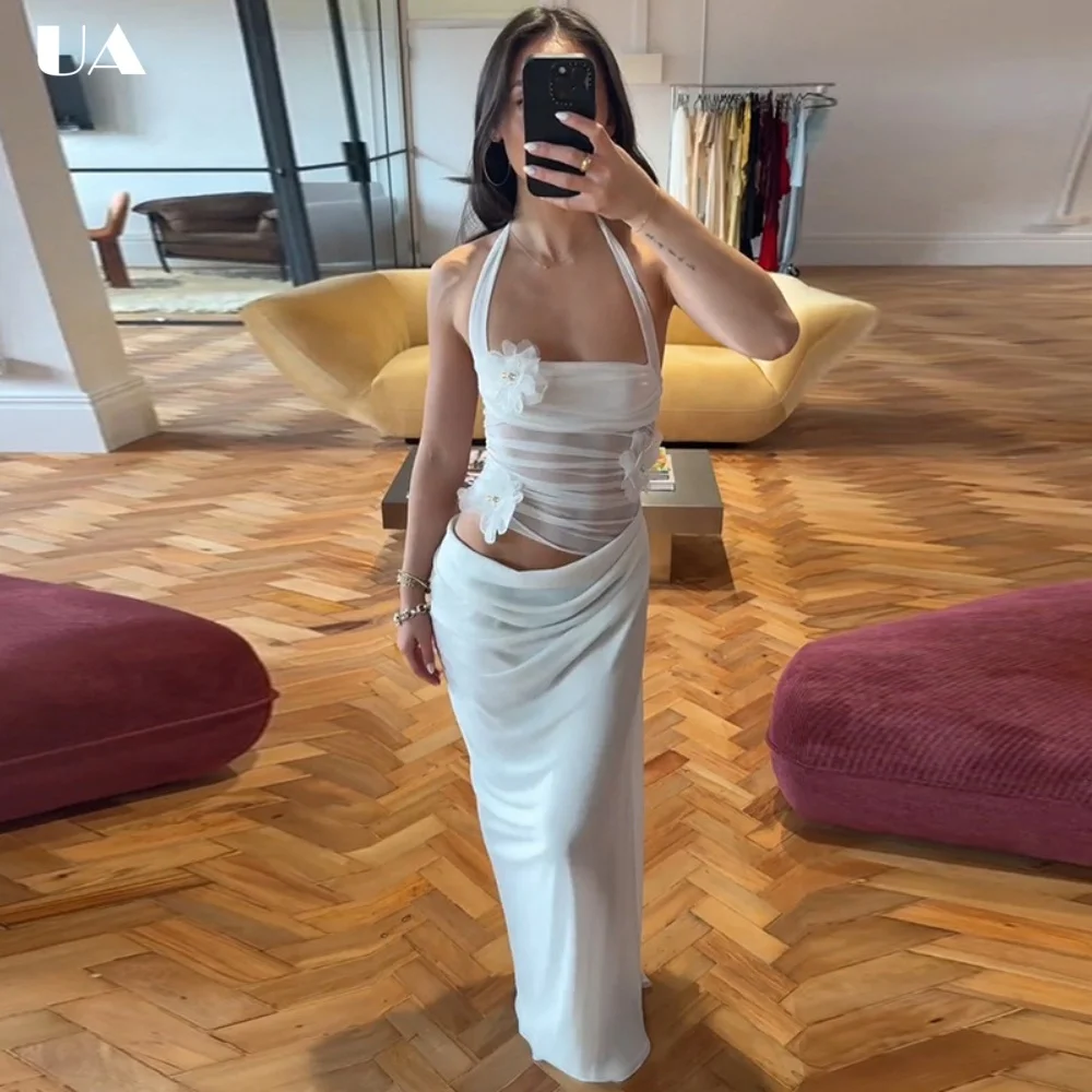 Fashionable Halterneck Sheath 3D Flower Maxi Dress, Trendy Sleeveless Party Dresses for Women, Vacation Style Ruched Long Dress
Fashionable Halterneck Sheath 3D Flower Maxi Dress, Trendy Sleeveless Party Dresses for Women, Vacation Style Ruched Long Dress