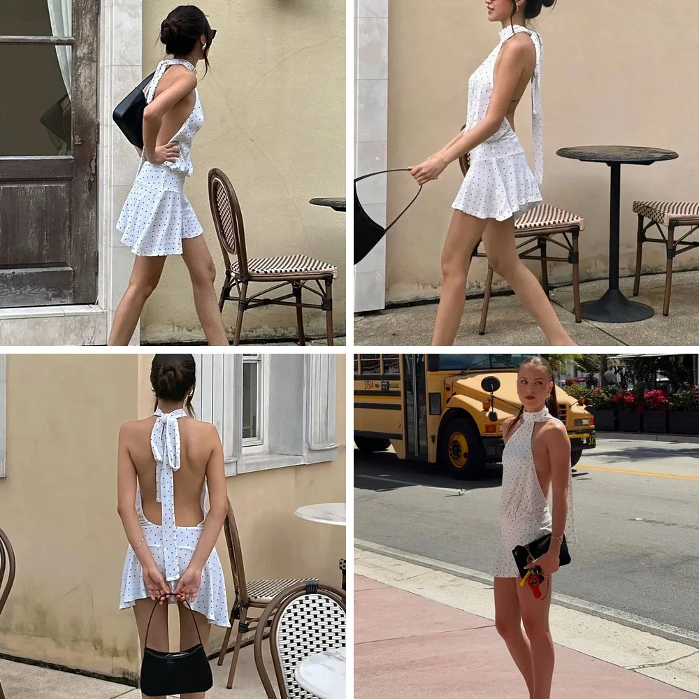 Retro Polka Dot Halter Mini Dress for Women, Backless Space-Up A-Line Summer Vacation Dress (Characters: 78)
Retro Polka Dot Halter Mini Dress for Women, Backless Space-Up A-Line Summer Vacation Dress (Characters: 78)
