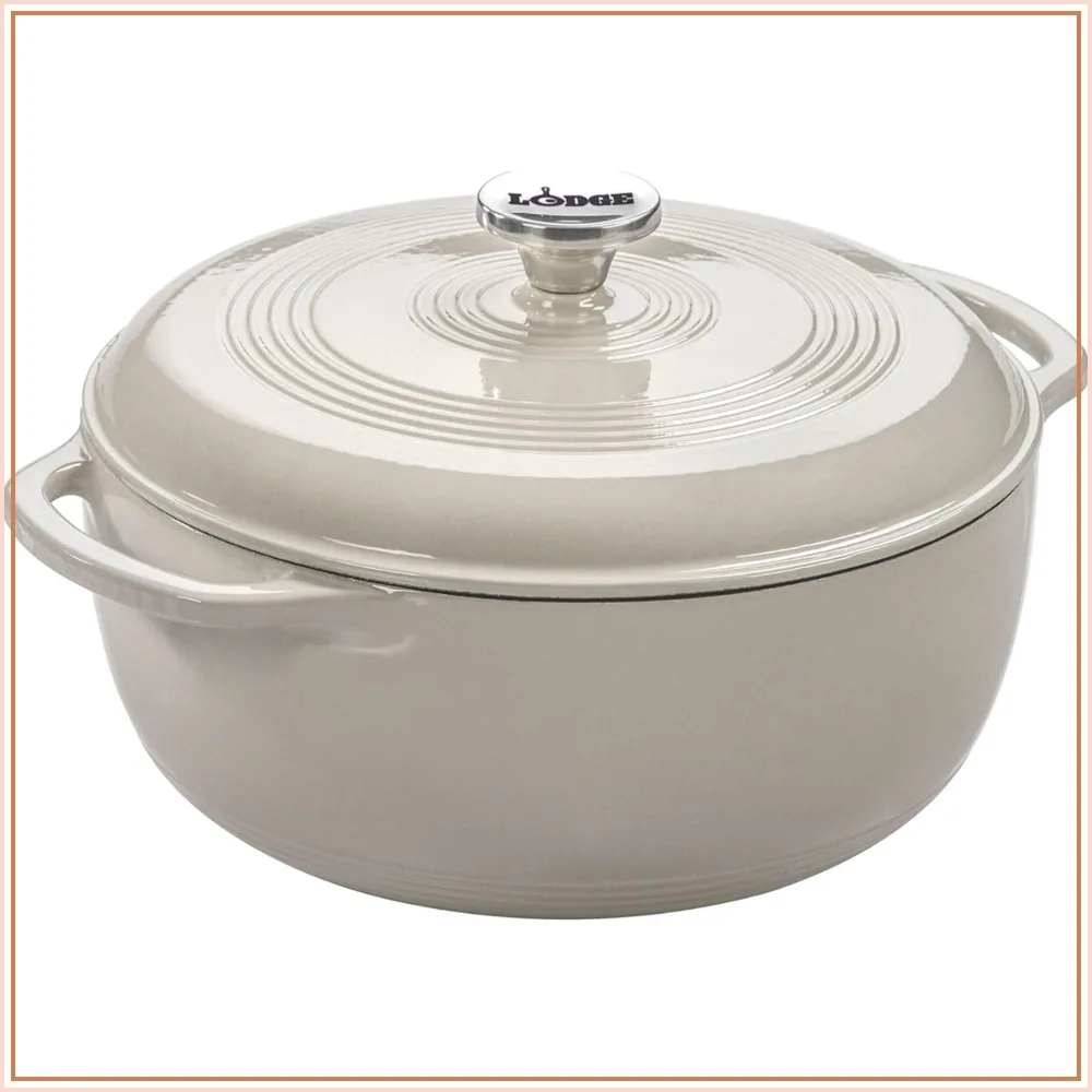6 Quart Enamel Cast Iron Dutch Oven for Bread Baking, Braising & Slow Cooking, Moisture-Sealing Lid & Dual Handles, Oyster White
6 Quart Enamel Cast Iron Dutch Oven for Bread Baking, Braising & Slow Cooking, Moisture-Sealing Lid & Dual Handles, Oyster White
