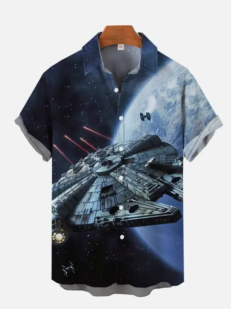 Men's armored walker printed short sleeved shirt, psychedelic shirt, red and white sewing robot technology, all terrain
Men's armored walker printed short sleeved shirt, psychedelic shirt, red and white sewing robot technology, all terrain