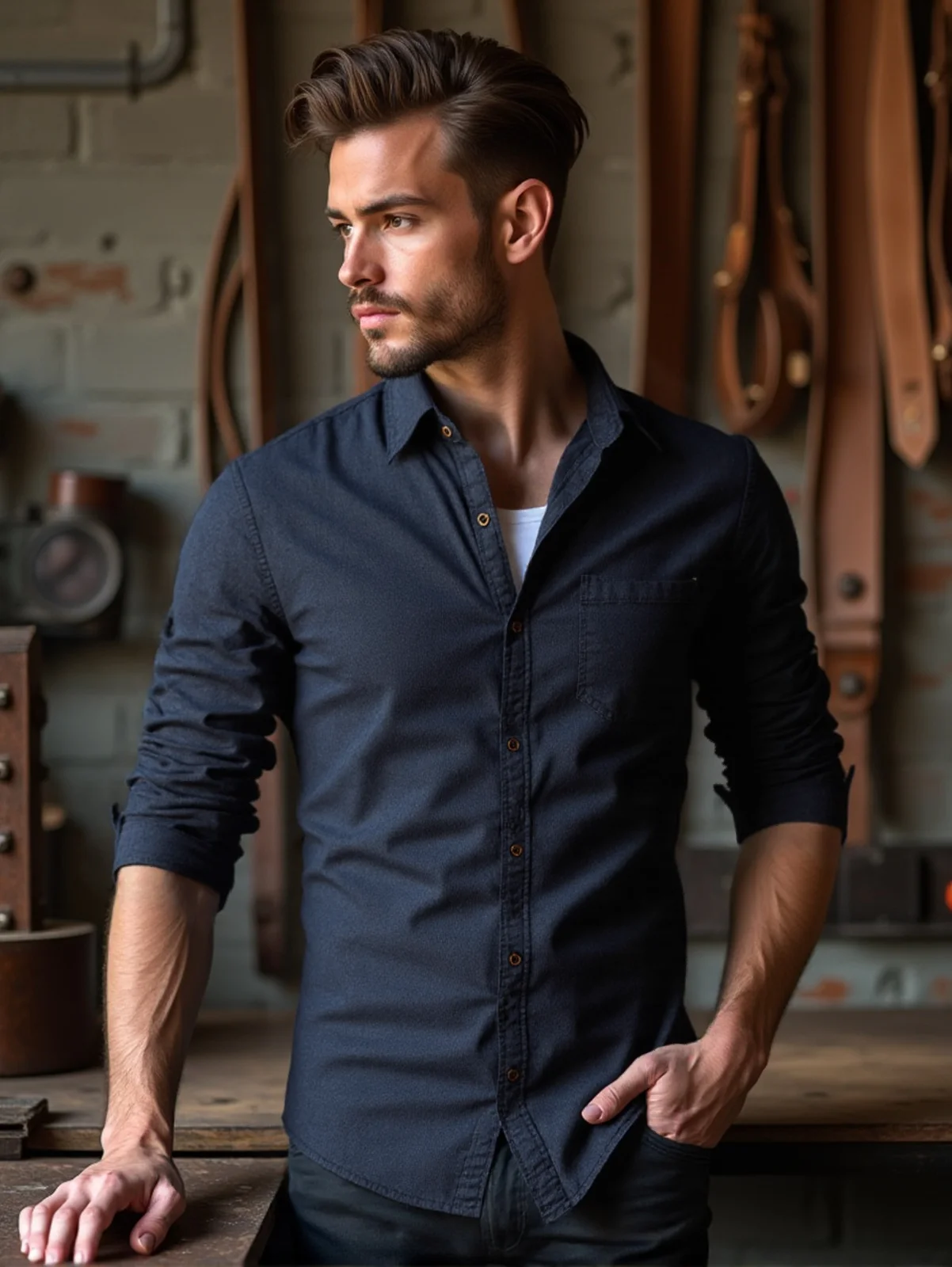 Men's Industrial Style Long Sleeve Denim Shirt Spring Autumn Single Breasted Business Casual Wear Premium Quality Unique Design
Men's Industrial Style Long Sleeve Denim Shirt Spring Autumn Single Breasted Business Casual Wear Premium Quality Unique Design