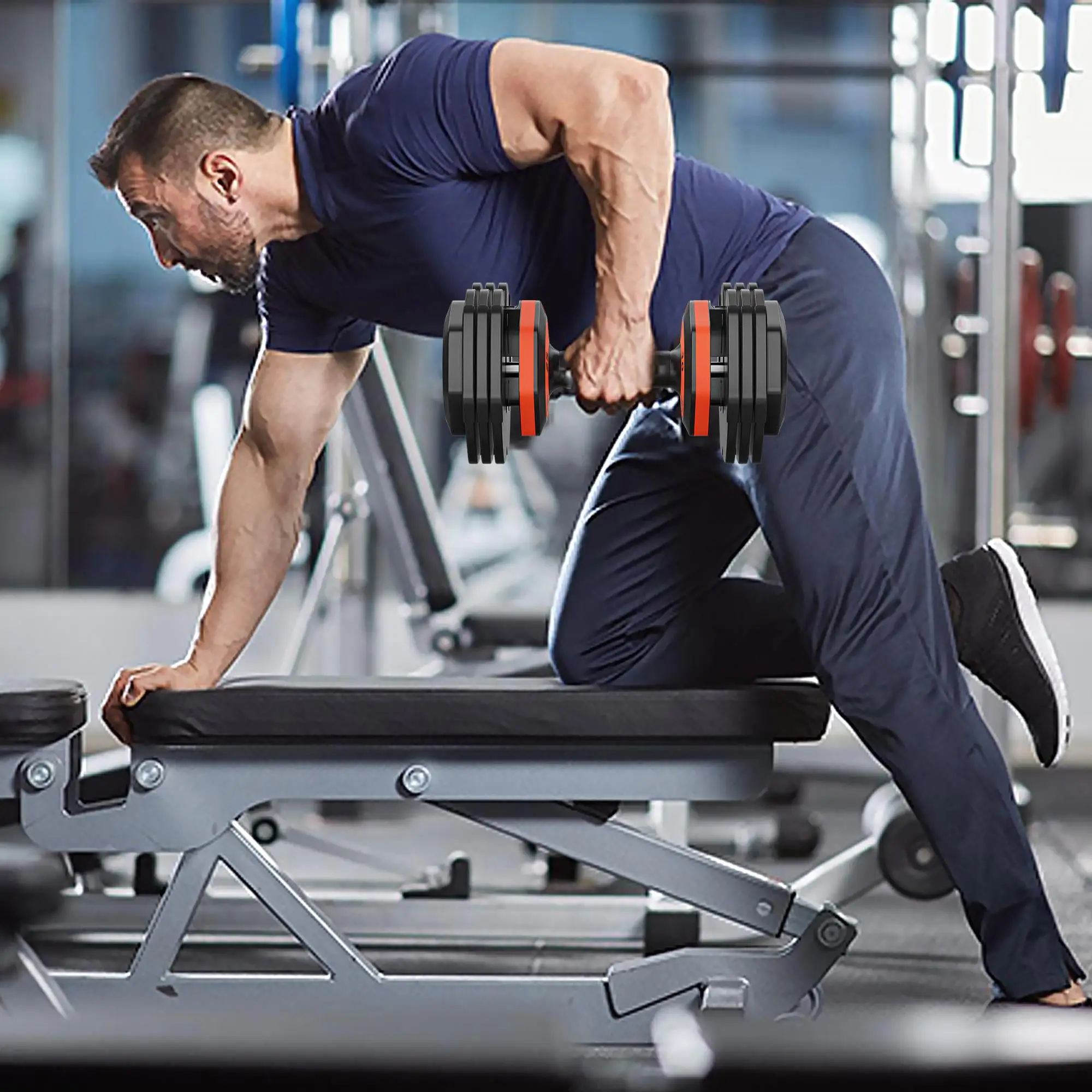 Adjustable 55LB 5-in-1 Dumbbell Set with Anti-Slip Metal Handle - Perfect for Home Gym Strength Training
Adjustable 55LB 5-in-1 Dumbbell Set with Anti-Slip Metal Handle - Perfect for Home Gym Strength Training