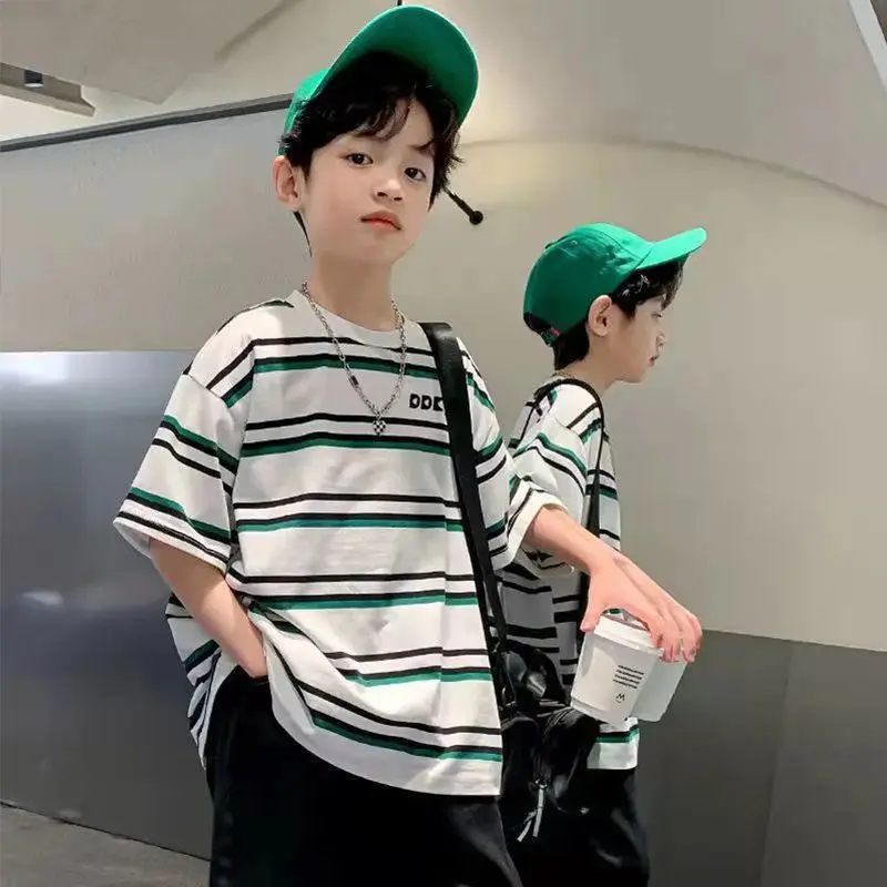 Striped Short Sleeve Home Clothing Boys Sets Children's T-shirt Boy Summer Set 2025 Kids Clothes Top Shirts Bottom Child Suit
Striped Short Sleeve Home Clothing Boys Sets Children's T-shirt Boy Summer Set 2025 Kids Clothes Top Shirts Bottom Child Suit