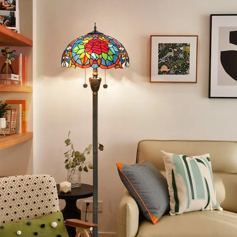 Red Rose Art Colored Glass Floor Lamp Parlor Bedroom Homestay Standing Light Hotel Restaurant Atmosphere Home Decoration Fixture
Red Rose Art Colored Glass Floor Lamp Parlor Bedroom Homestay Standing Light Hotel Restaurant Atmosphere Home Decoration Fixture