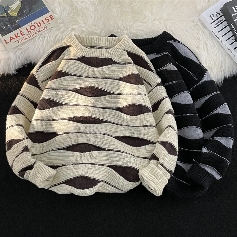 2024 Autumn Winter New Men Stripe Long Sleeve Jumpers Men's Fashion O-neck Sweater Tops Male Casual Warm Knitted Tops S268
2024 Autumn Winter New Men Stripe Long Sleeve Jumpers Men's Fashion O-neck Sweater Tops Male Casual Warm Knitted Tops S268