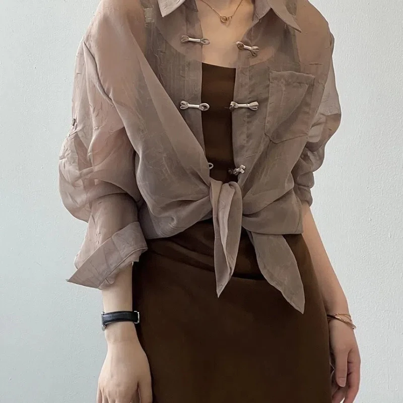 New Chinese Style Buttoned Chinese Style Shirt Women New Summer Suspender Dress with Outerwear Cardigan Thin Sun Protection
New Chinese Style Buttoned Chinese Style Shirt Women New Summer Suspender Dress with Outerwear Cardigan Thin Sun Protection