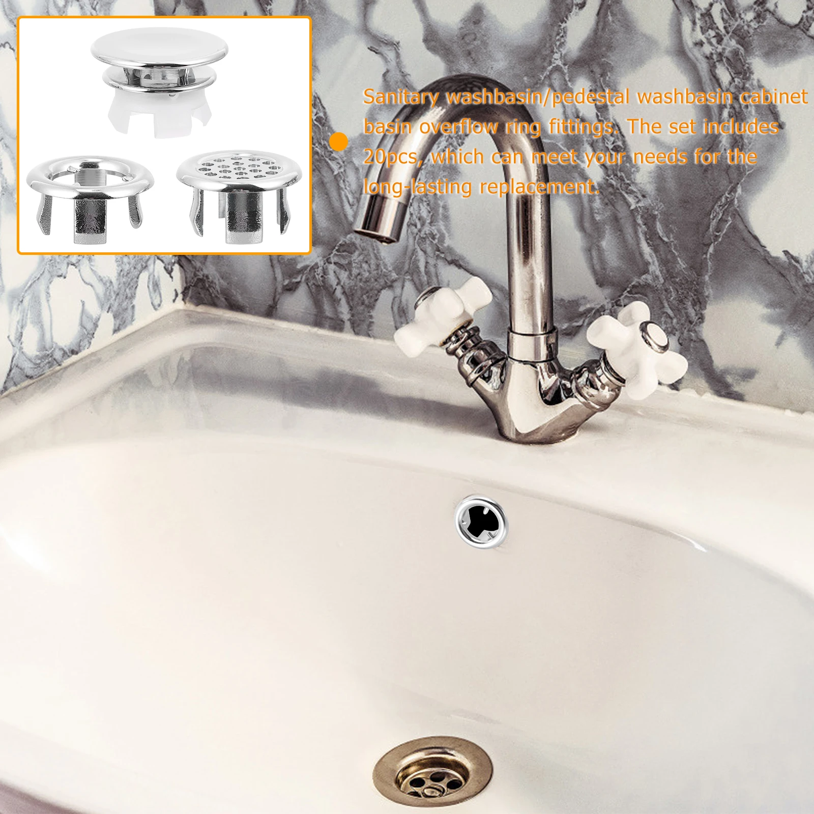 15pcs Plastic Sink Overflow Drain Cover Decorative Sink Overflow Ring Bathroom Wash Basin Drain Cover Long Service Life
15pcs Plastic Sink Overflow Drain Cover Decorative Sink Overflow Ring Bathroom Wash Basin Drain Cover Long Service Life